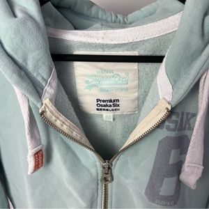 Super dry Zip Up Hoodie mint teal